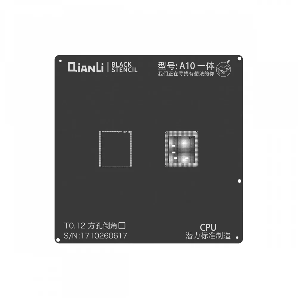 Qianli iPhone 7/7 Plus 2D PLUS CPU BGA Re-Balling Stencil - Black