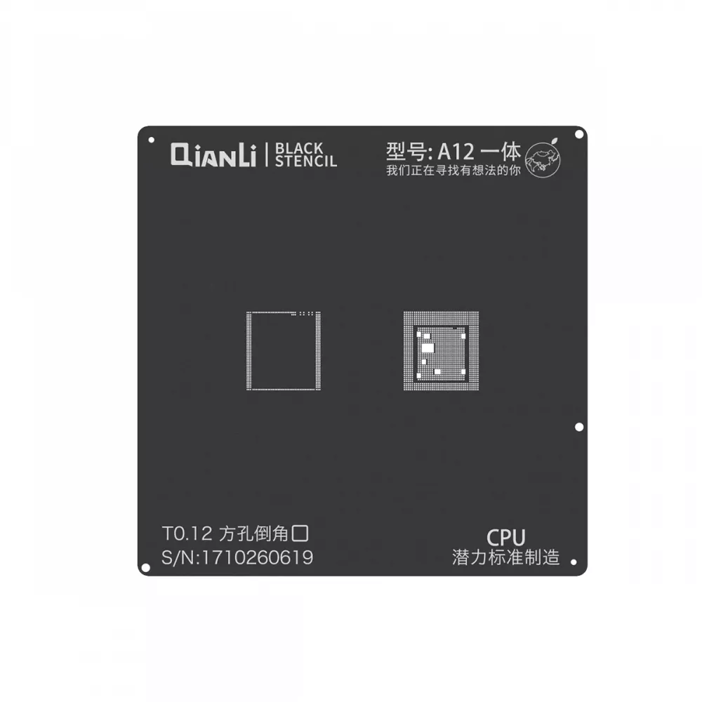 Qianli iPhone XS/XS Max/XR 2D PLUS CPU BGA Re-Balling Stencil - Black