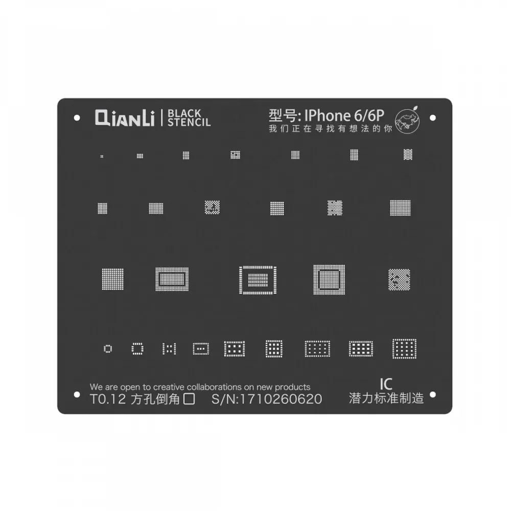 Qianli iPhone 6 2D PLUS IC BGA Re-Balling Stencil - Black