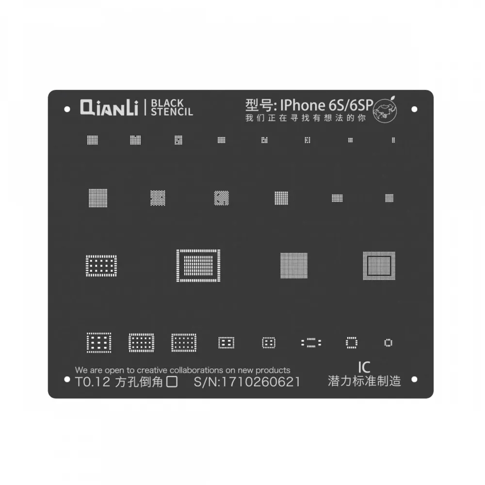 Qianli iPhone 6s 2D PLUS IC BGA Re-Balling Stencil - Black