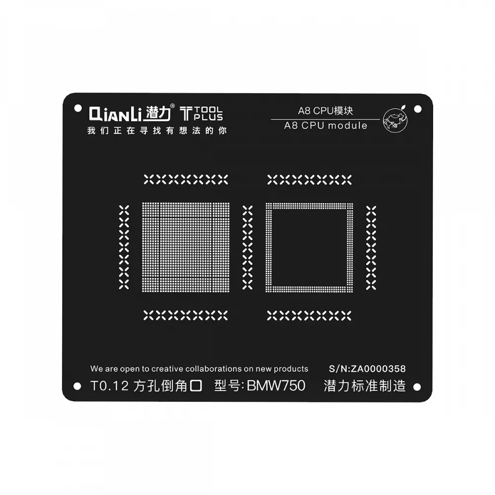 Qianli iPhone 6/6 Plus 2D CPU BGA Re-Balling Stencil - Black