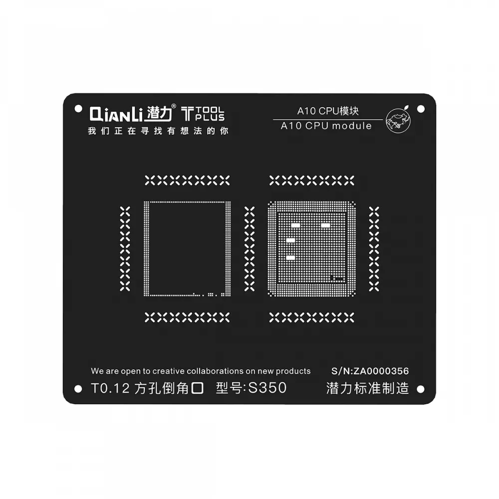 Qianli iPhone 7/7 Plus 2D CPU BGA Re-Balling Stencil - Black