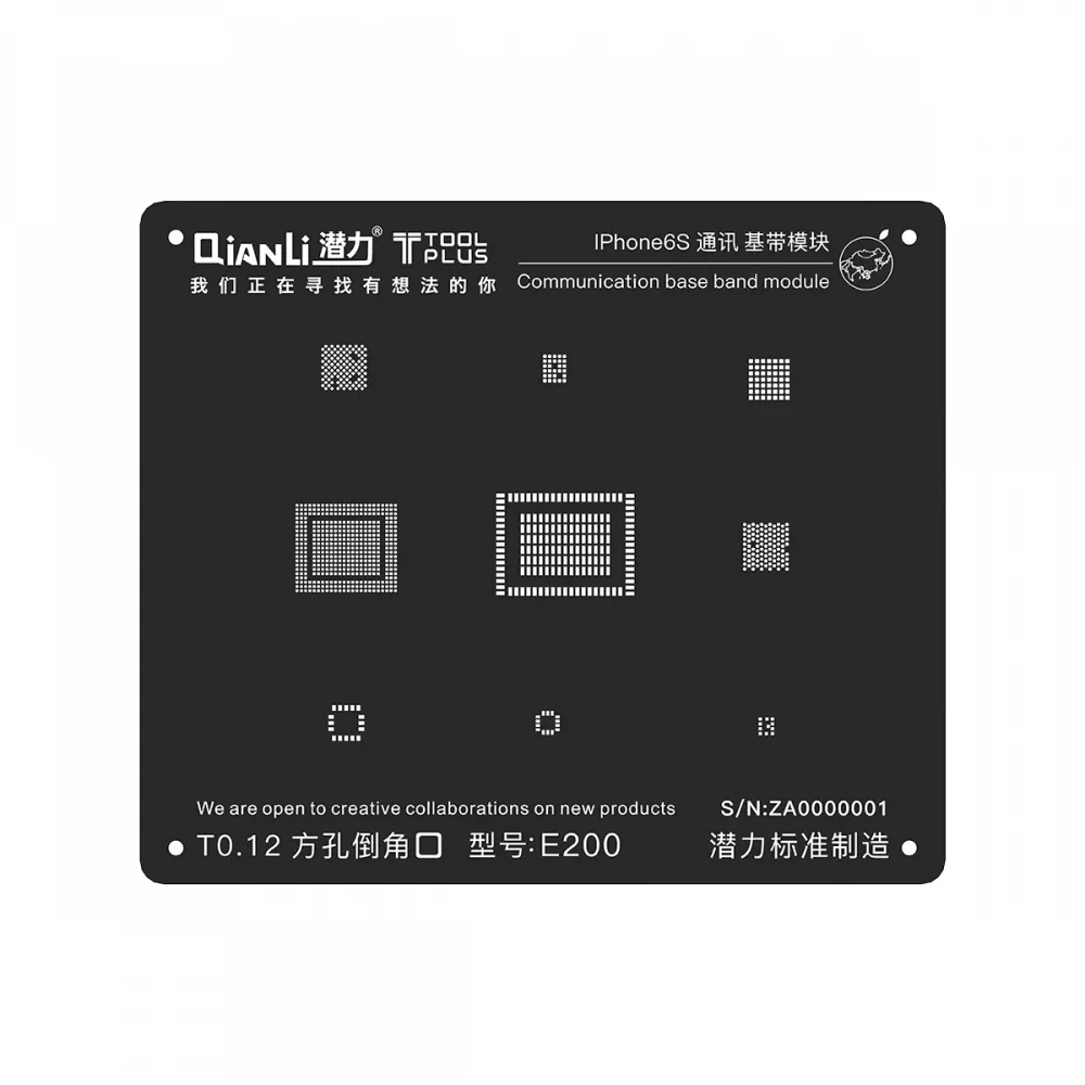 Qianli iPhone 6s 2D Communication Base Band BGA Re-Balling Stencil - Black