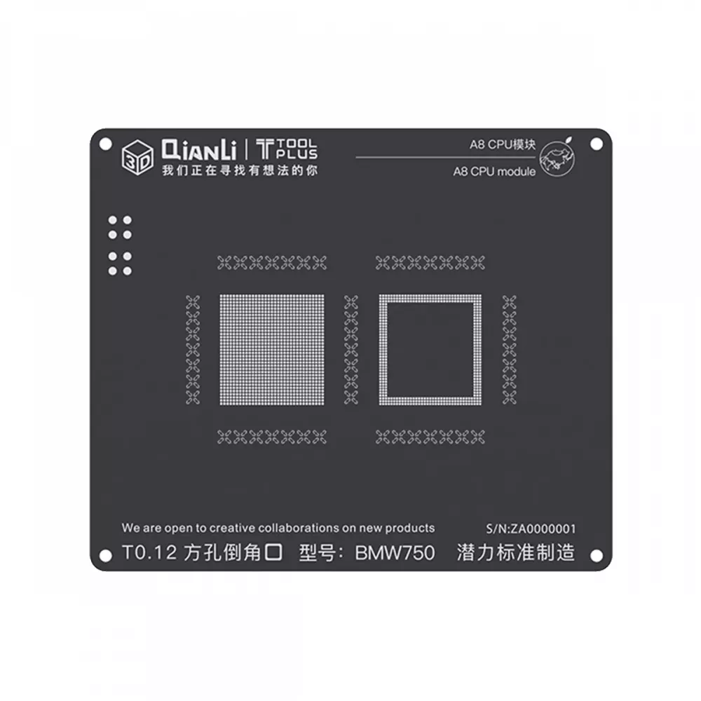 Qianli iPhone 6/6 Plus 3D CPU BGA Re-Balling Stencil - Black