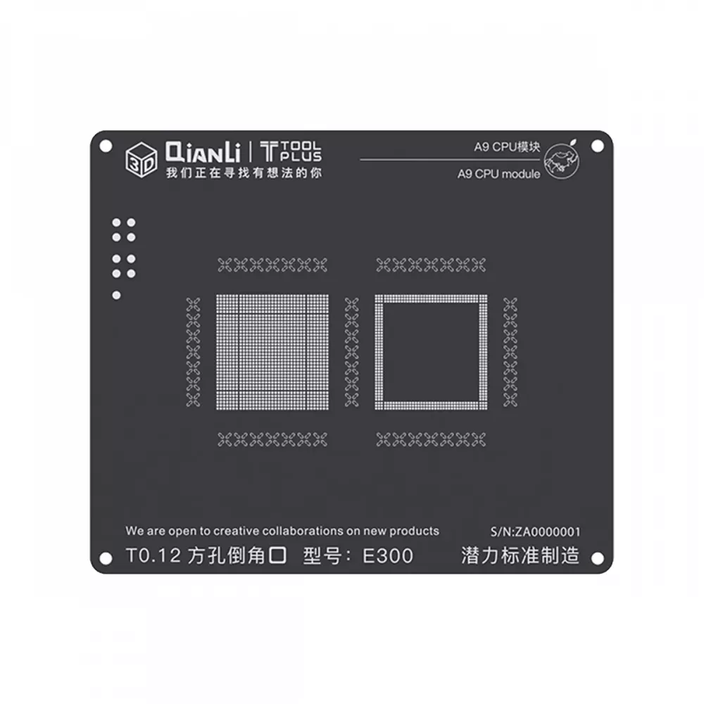 Qianli iPhone 6s/6s Plus 3D CPU BGA Re-Balling Stencil - Black