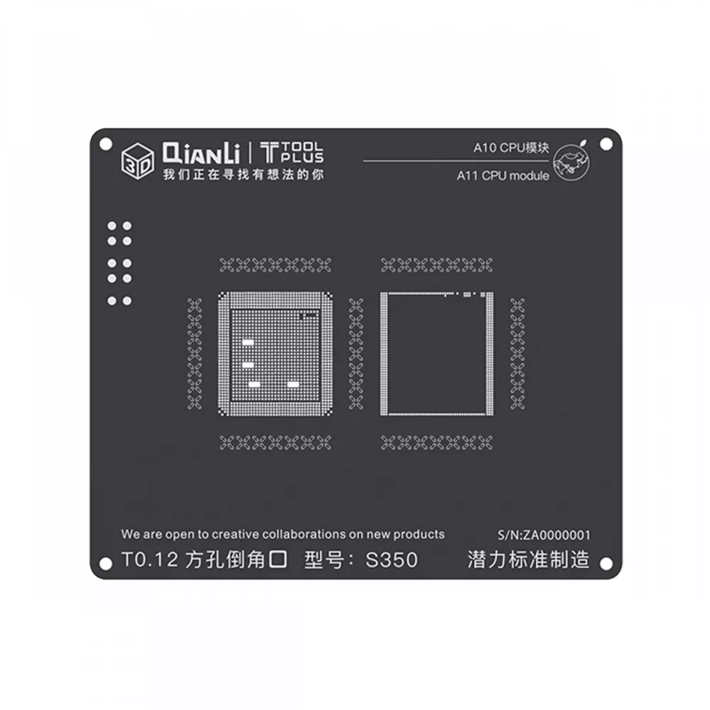 Qianli iPhone 7/7 Plus 3D CPU BGA Re-Balling Stencil - Black