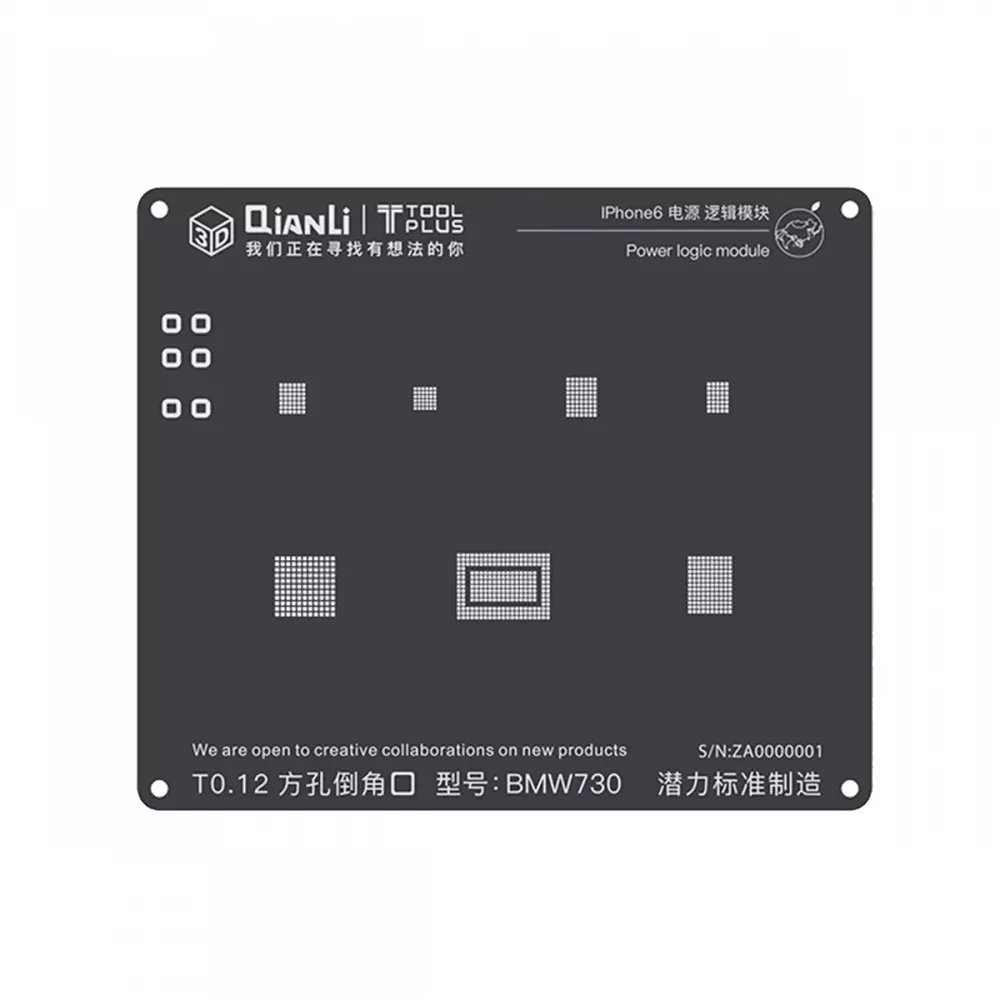 Qianli iPhone 6 3D Power Logic BGA Re-Balling Stencil - Black