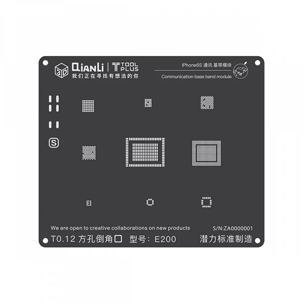 Qianli iPhone 6s 3D Communication Base Band BGA Re-Balling Stencil - Black