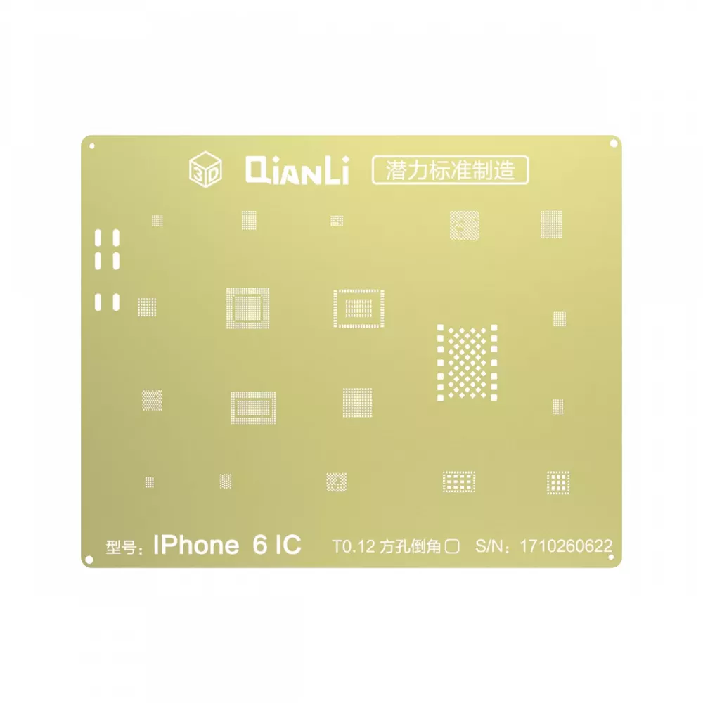 Qianli iPhone 6 3D IC BGA Re-Balling Stencil - Gold