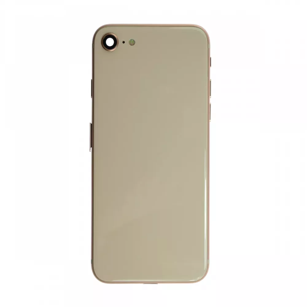 iPhone 8 Gold Glass Back Cover and Housing with Pre-installed Small Components (No Logo)