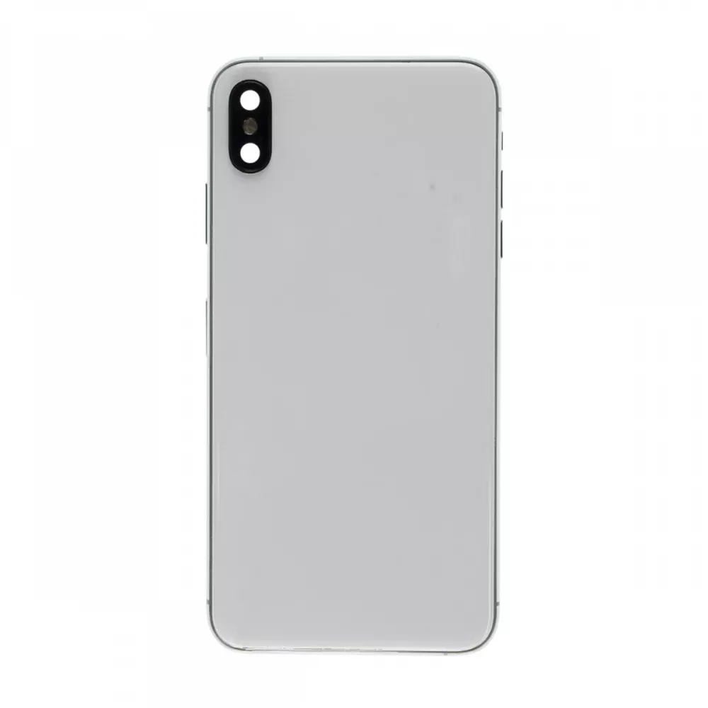 iPhone XS Max Silver Back Cover and Housing with Pre-installed Small Components (No Logo)