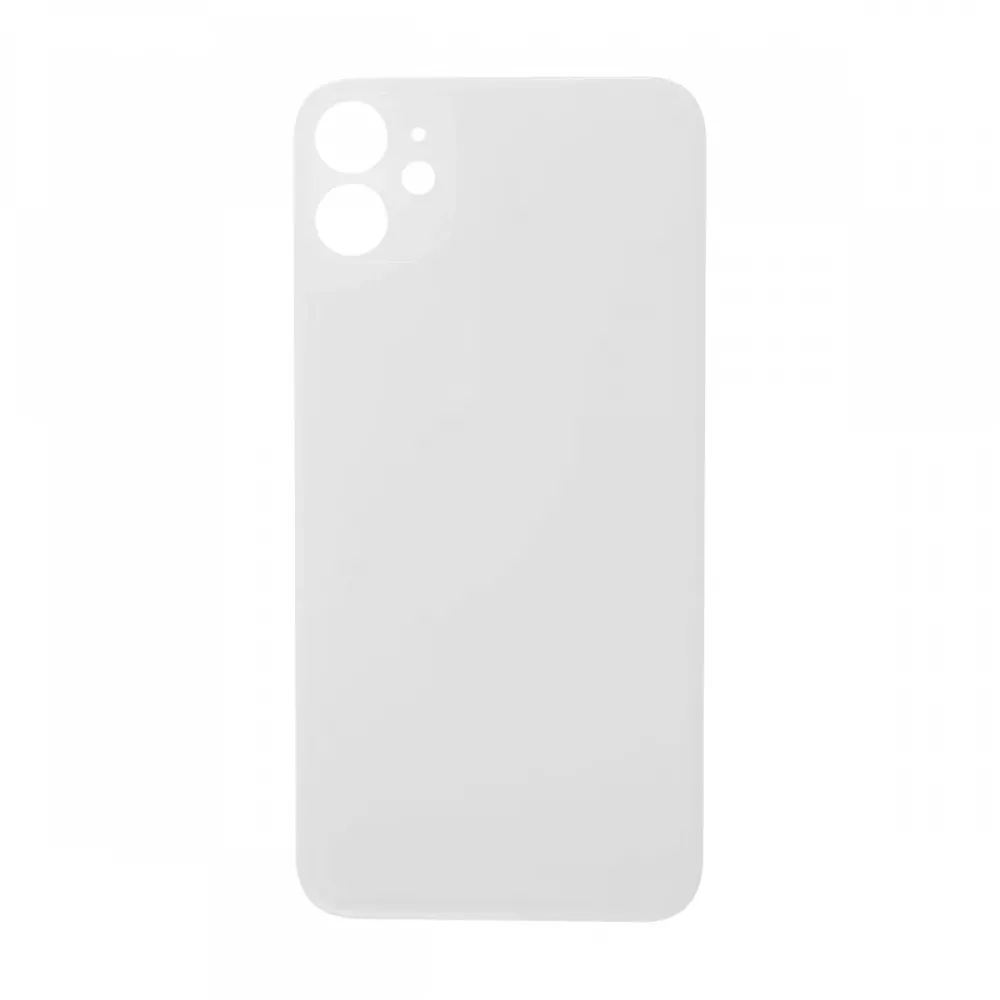 iPhone 11 Rear Glass Back Cover Replacement - White (Big Hole, Generic)