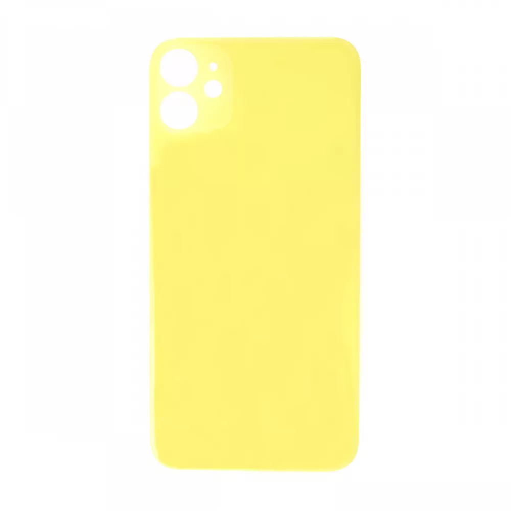 iPhone 11 Rear Glass Back Cover Replacement - Yellow (Big Hole, Generic)