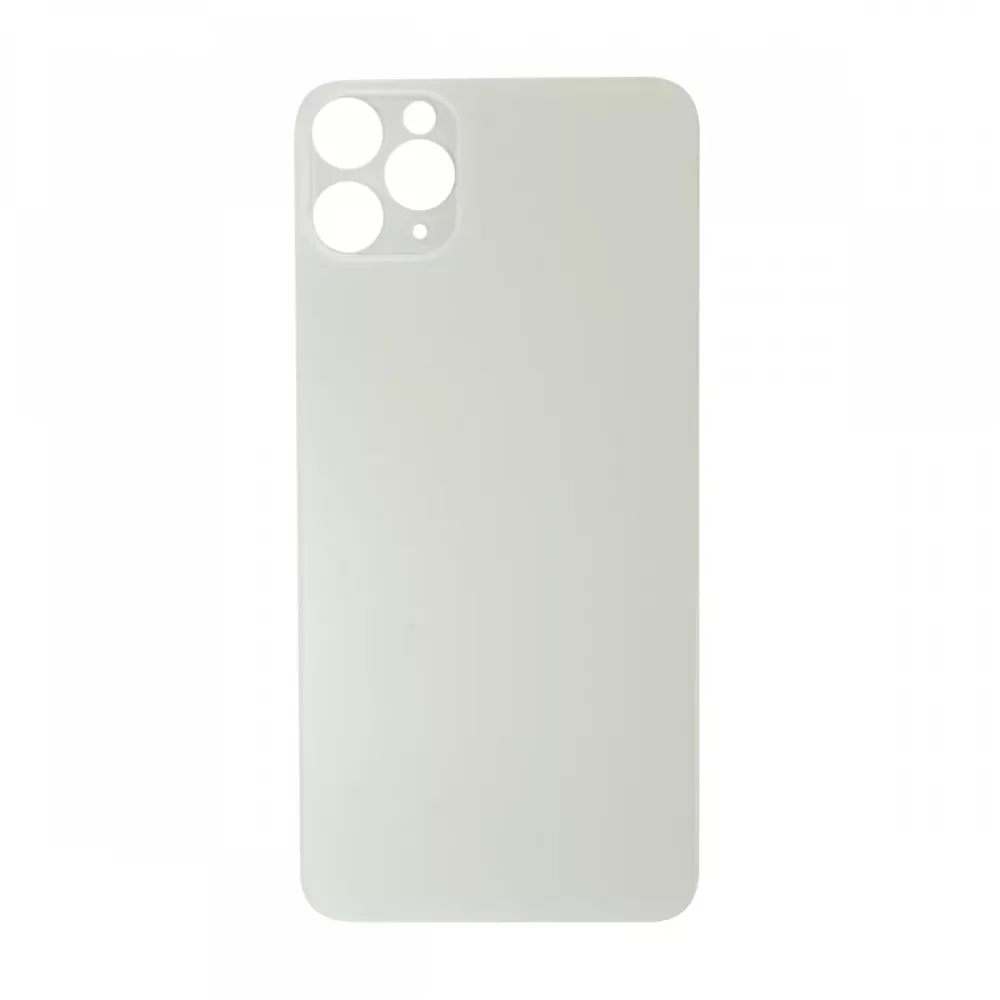 iPhone 11 Pro Max Rear Glass Back Cover Replacement - White (Big Hole, Generic)