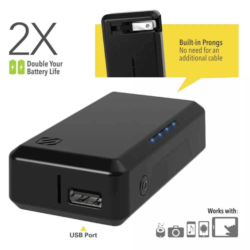 Scosche goBAT 3000 Portable Wall Charger and Back-Up Battery
