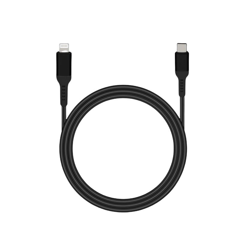 MFI 3 Ft Charge and Sync Cable for Lightning USB Devices - Black