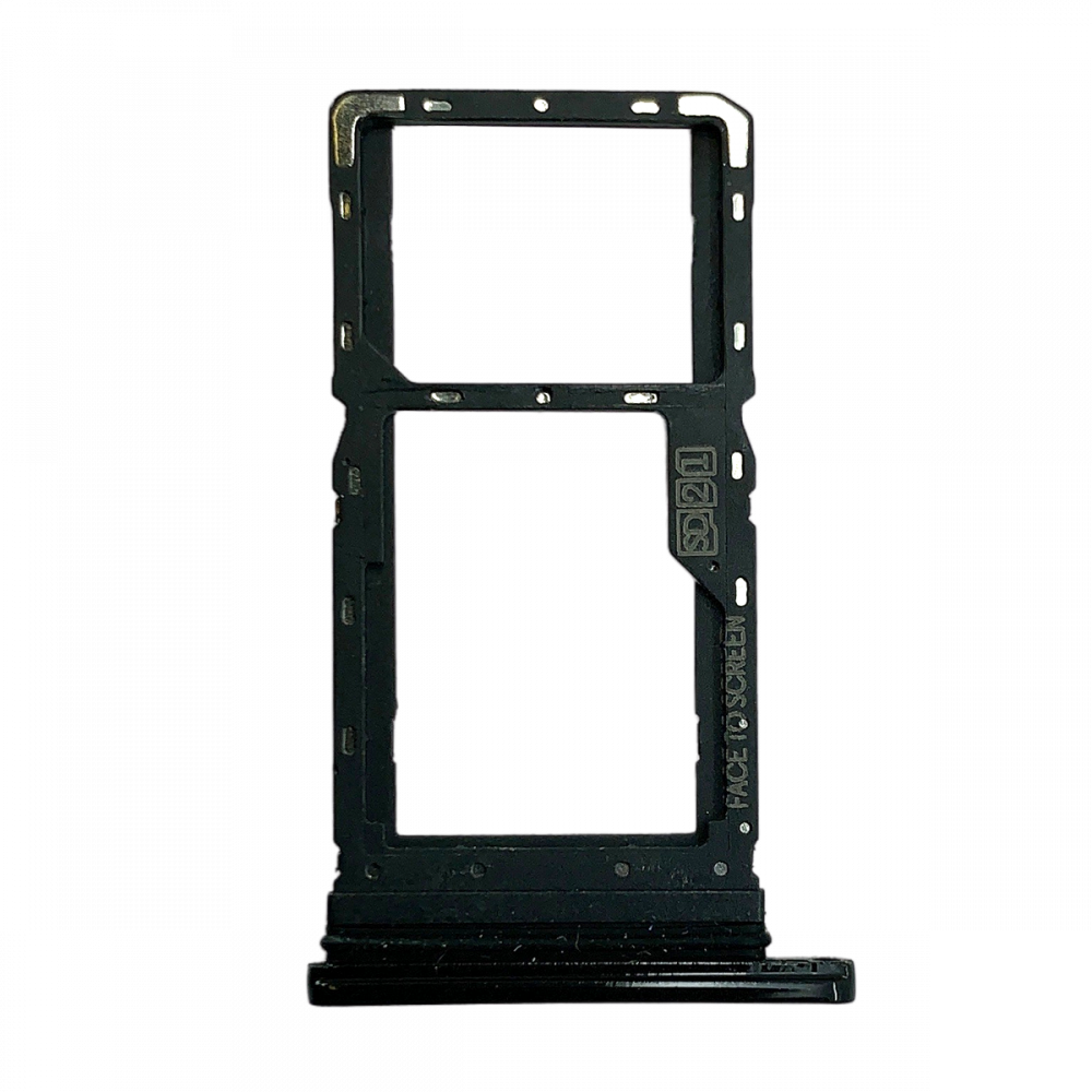 Motorola G8 Play Sim Card Tray Replacement - Black (Double)