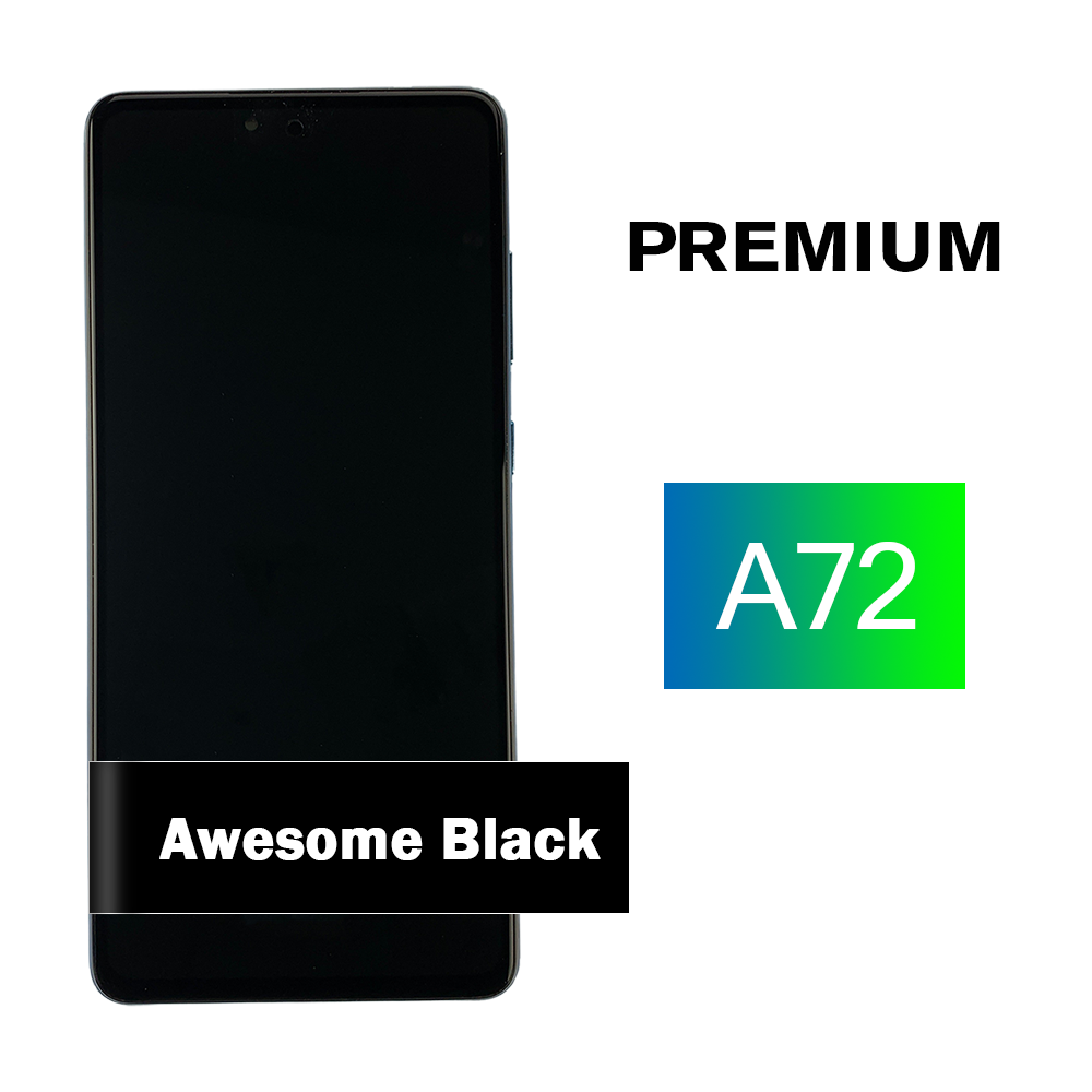 SAMSUNG A72 (A725 / 2021) Screen Assembly with Frame (Premium) (Awesome Black)