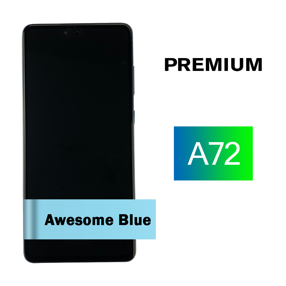 SAMSUNG A72 (A725 / 2021) Screen Assembly with Frame (Premium) (Awesome Blue)