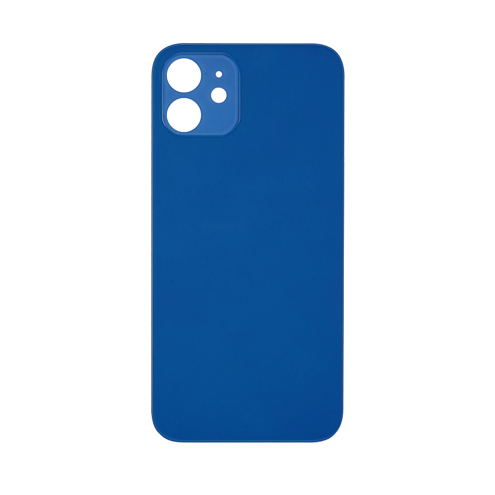 iPhone 12 Back Glass With 3M Adhesive (No Logo / Large Camera Opening) - Blue