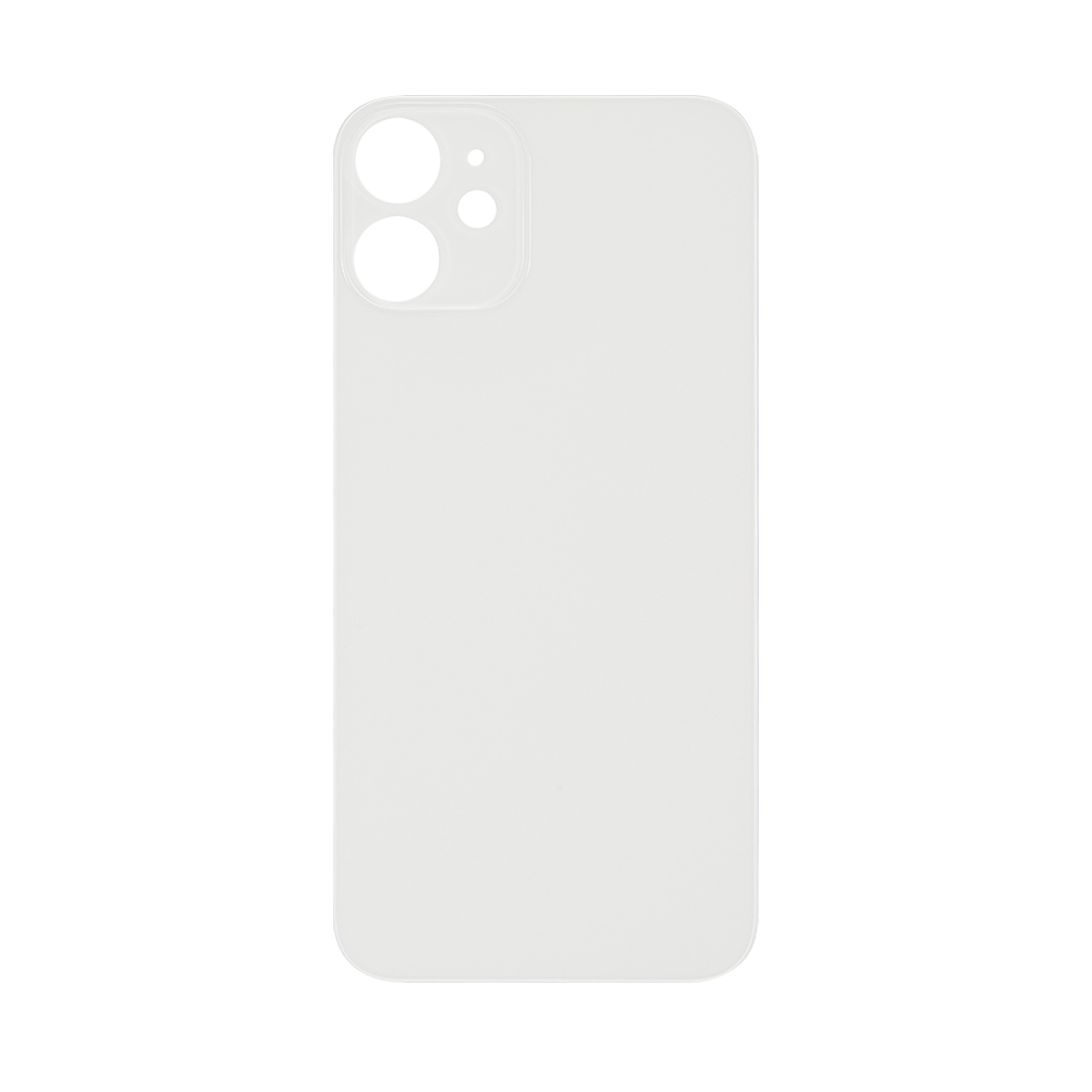 iPhone 12 Mini Back Glass With 3M Adhesive (No Logo / Large Camera Opening) - White
