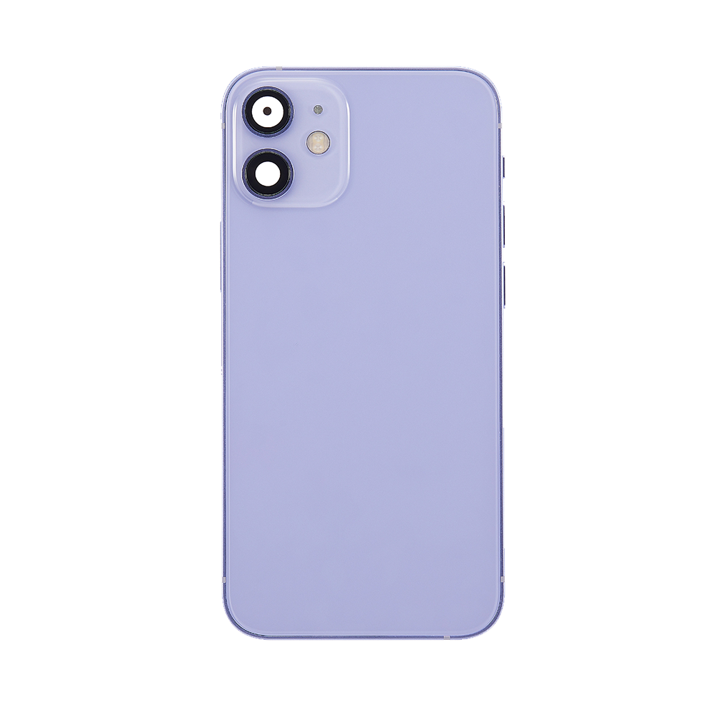 iPhone 12 Mini Back Housing W/ Small Components Pre-Installed - No Logo - Purple - Aftermarket Plus