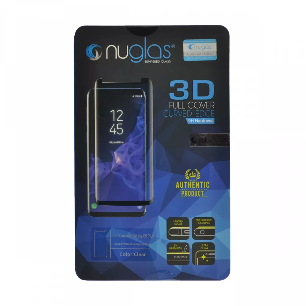 NuGlas Tempered Glass Screen Protector for Samsung Galaxy S9+ (3D)