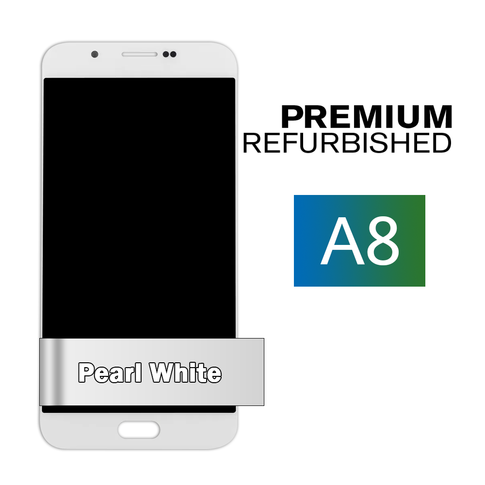 Samsung Galaxy A8 Pearl White Display Assembly (LCD and Touch Screen/Front Panel)